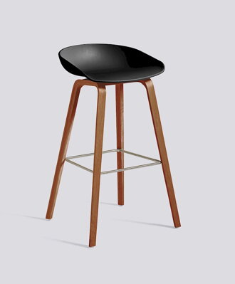 Barová židle AAS Eco 32 walnut water-based lacquered walnut veneer - eco black