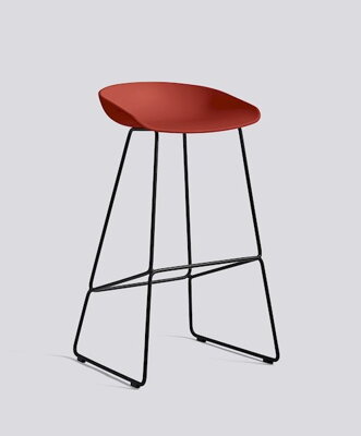 Barová židle AAS 38 Black Powder Coated Steel - Warm Red