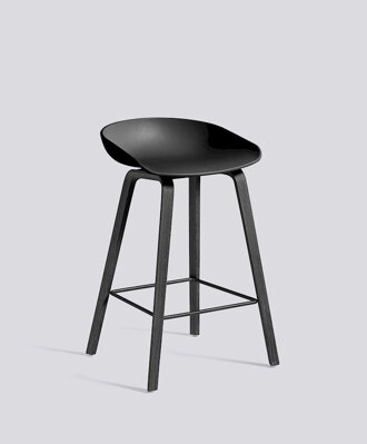 Barová židle About a Stool AAS 32 Black Stained Oak veneer - Black seat
