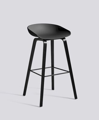 Barová židle About a Stool AAS 32 Black Stained Oak veneer - Soft Black seat