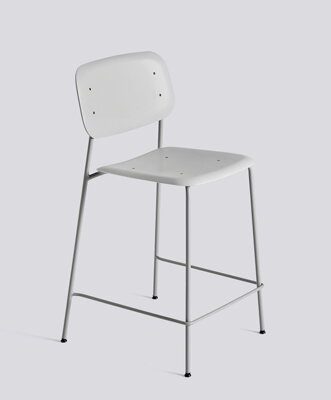 Barová židle Soft Edge P10 Bar Stool / Low Soft Grey Powder Coated Steel / Soft Grey
