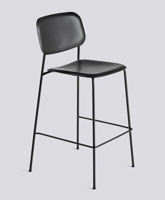 Barová židle Soft Edge P10 Bar Stool / High Black Powder Coated Steel / Black
