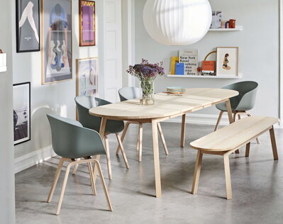 Stůl Triangle Leg Table, Oiled Solid Oak, 200 x 85 cm