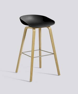 Barová židle AAS Eco 32 oak water-based lacquered solid oak - eco black