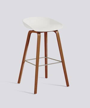 Barová židle AAS Eco 32 walnut water-based lacquered walnut veneer - eco white