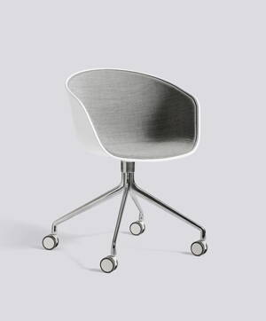 Židle AAC 24, sedák White, čalouněný přední sed Remix 123, noha Polished Aluminium
