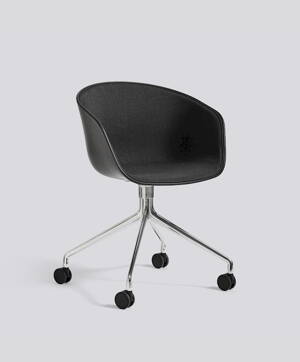 Židle AAC 24, sedák Black, čalouněný přední sed Remix 183, noha Polished Aluminium