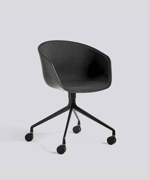 Židle AAC 24, sedák Black, čalouněný přední sed Remix 183, noha Black Powder Coated Aluminium