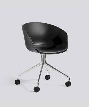 Židle AAC 24, sedák Black, čalouněný podsedák Sierra SI1001, noha Polished Aluminium