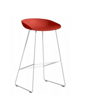 Barová židle AAS 38 White Powder Coated Steel - Warm Red
