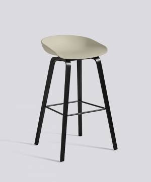 Barová židle About a Stool AAS 32 Black Stained Oak veneer - Pastel Green seat