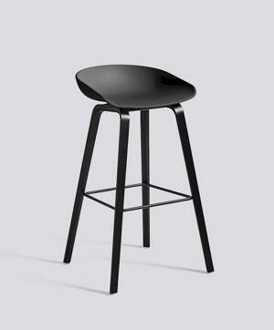 Barová židle About a Stool AAS 32 Black Stained Oak veneer - Soft Black seat