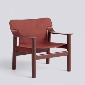 Křeslo Bernard / Brown red painted solid beech / Red canvas