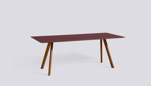 Jídelní stůl CPH 30 / walnut water-based lacquered solid walnut / burgundy linoleum 200 x 90 x výška 74 cm