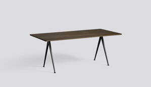 Stůl Pyramid table 02 / Black Powder Coated Steel / SMOKED SOLID OAK L190 X W85 X H74