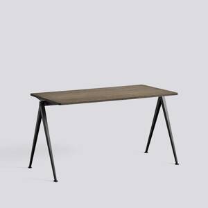 Psací stůl Pyramid Table 01 / Black Powder Coated Steel / SMOKED SOLID OAK