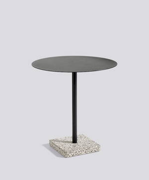 TERRAZZO TABLE / ANTHRACITE POWDER COATED STEEL Ø70 X H74